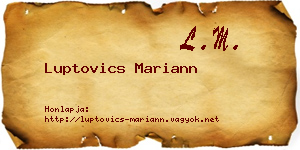 Luptovics Mariann névjegykártya